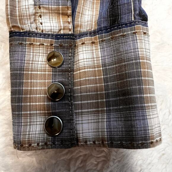 Wrangler Men’s Plaid Western Cowboy Pearl Snap Button Down Casual Shirt Size L - Picture 5 of 8